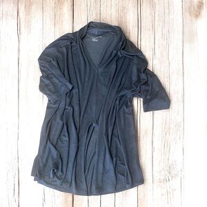 Majestic Filatures Blk  Oversized Linen Blend Lounge Coverup, Split Tunic -M-XXL